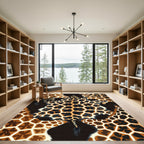 Natural Giraffe Hide Organic Shape Rug