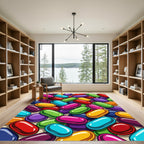 Vibrant Multi-Colored Candy Coated Tablets Rug
