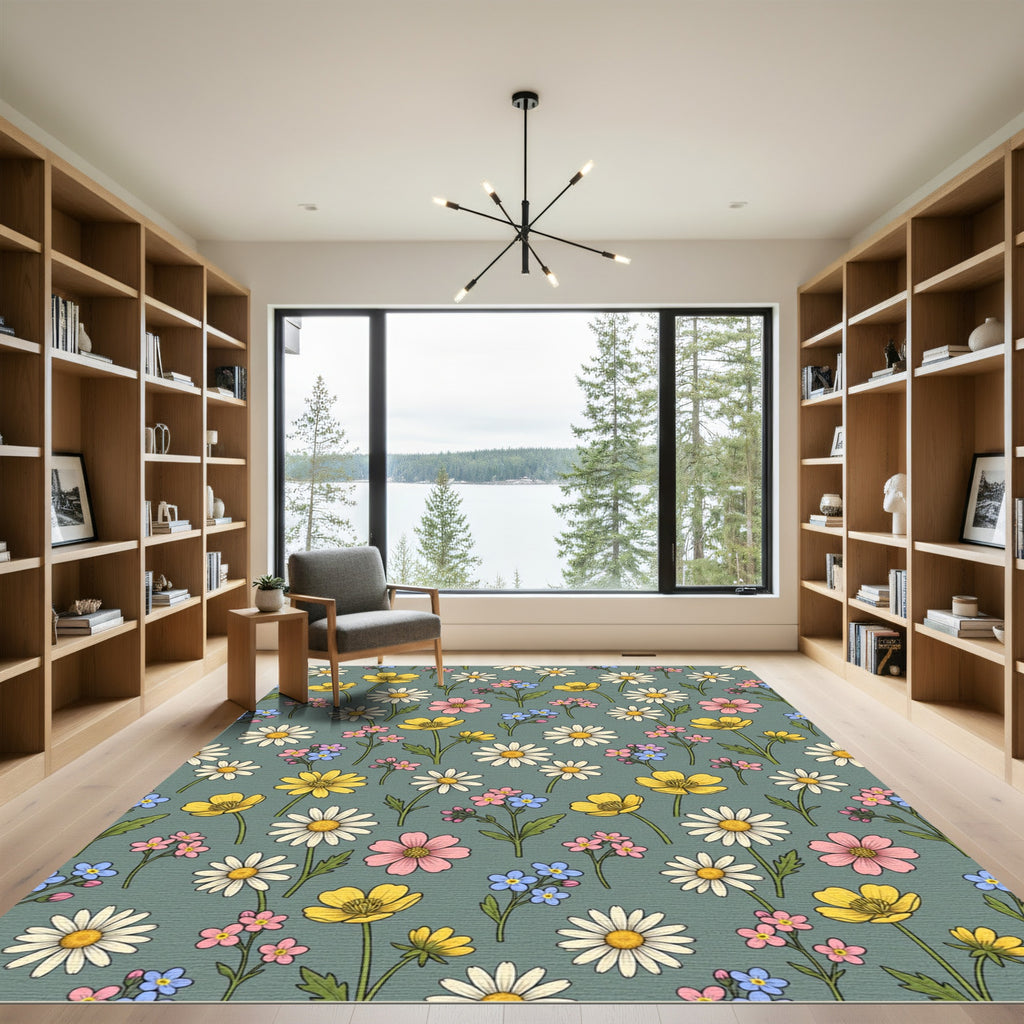 Whimsical Meadow Floral Variety Rug