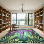 Cascading Wisteria Botanical Floral Art Rug