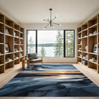 Dreamy Sunset River Watercolor Strokes Rug