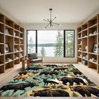 Rustic Woodland Wildlife Forest Creatures Rug