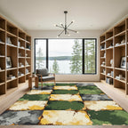 Distressed Camouflage Patchwork Earth Tone Rug