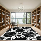 Bold Ink Splatter Blossom Rug