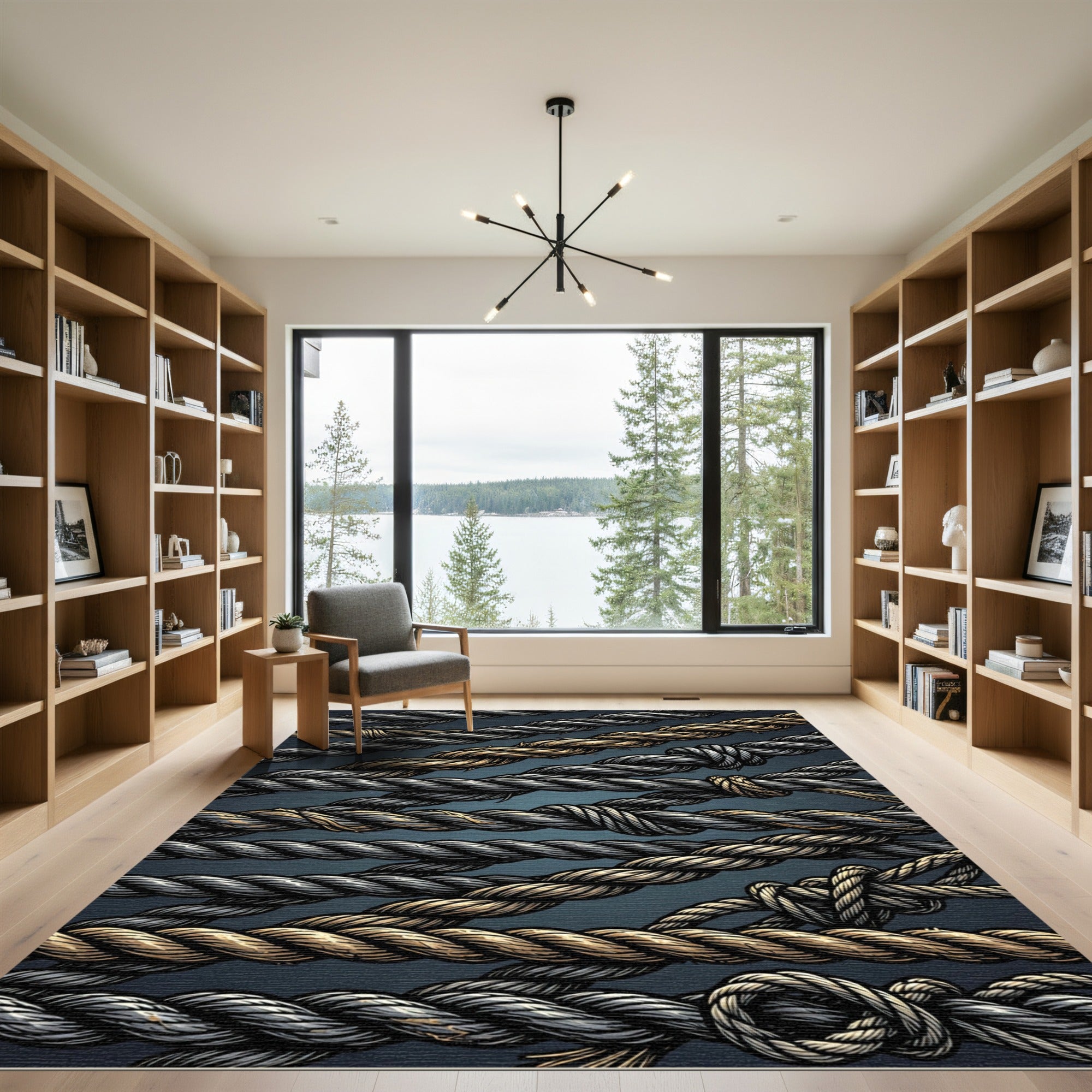 Twisted Rope Tones Composition Rug