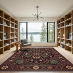 Ornate Dark Floral Mandala Floret Rug
