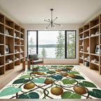 Botanical Kiwi Fruit Vine Illustration Rug