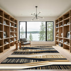 Minimalist Earth Tone Linear Abstract Rug