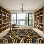 Braided Rope Circles Warm Sepia Rug