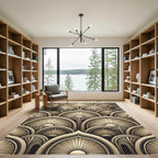 Art Deco Sunburst Arches Gold Rug