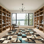 Nautical Sailboats Patchwork Collage Rug