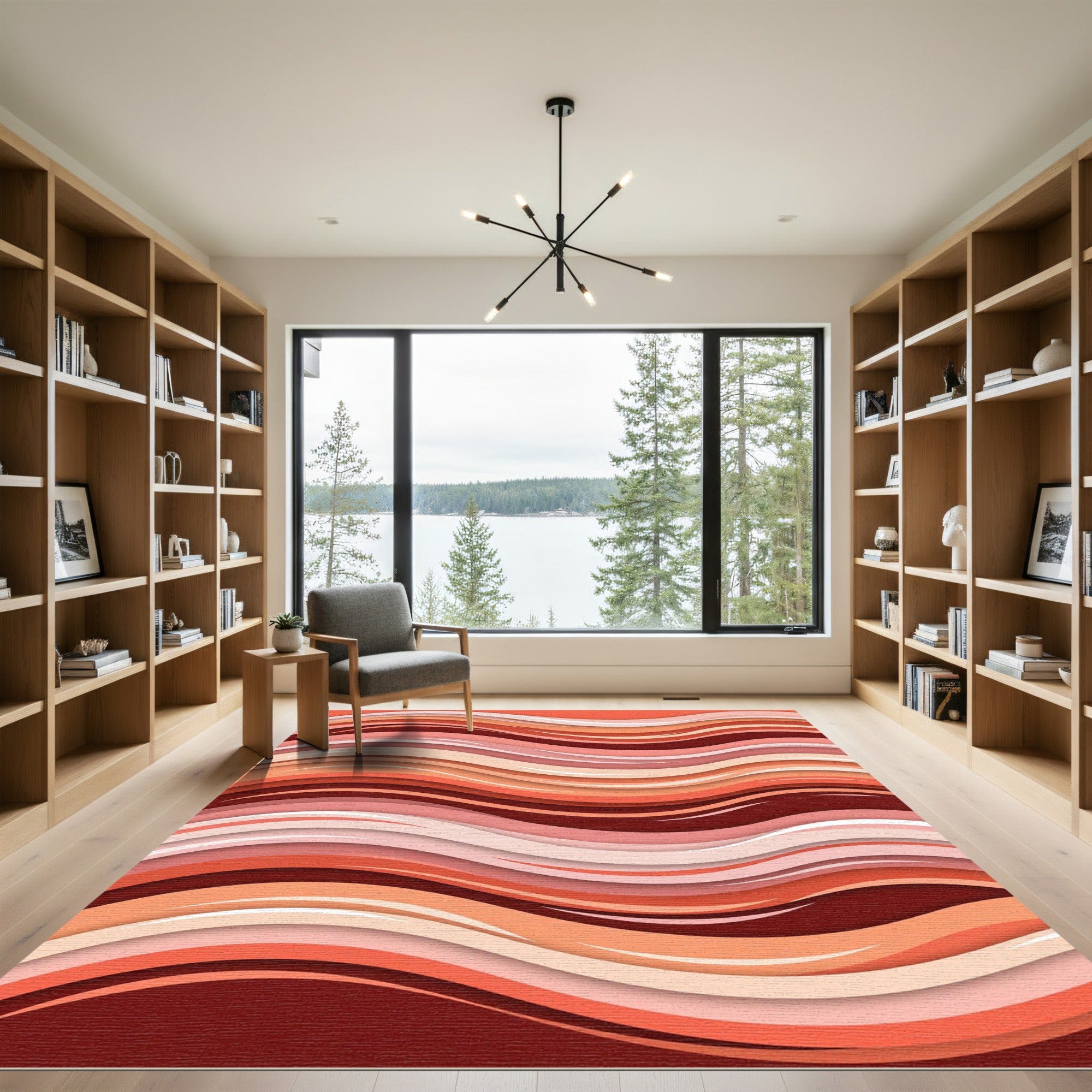 Coral Waves Ombre Composition Rug