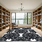 Monochromatic Floral Dahlias Repeating Rug