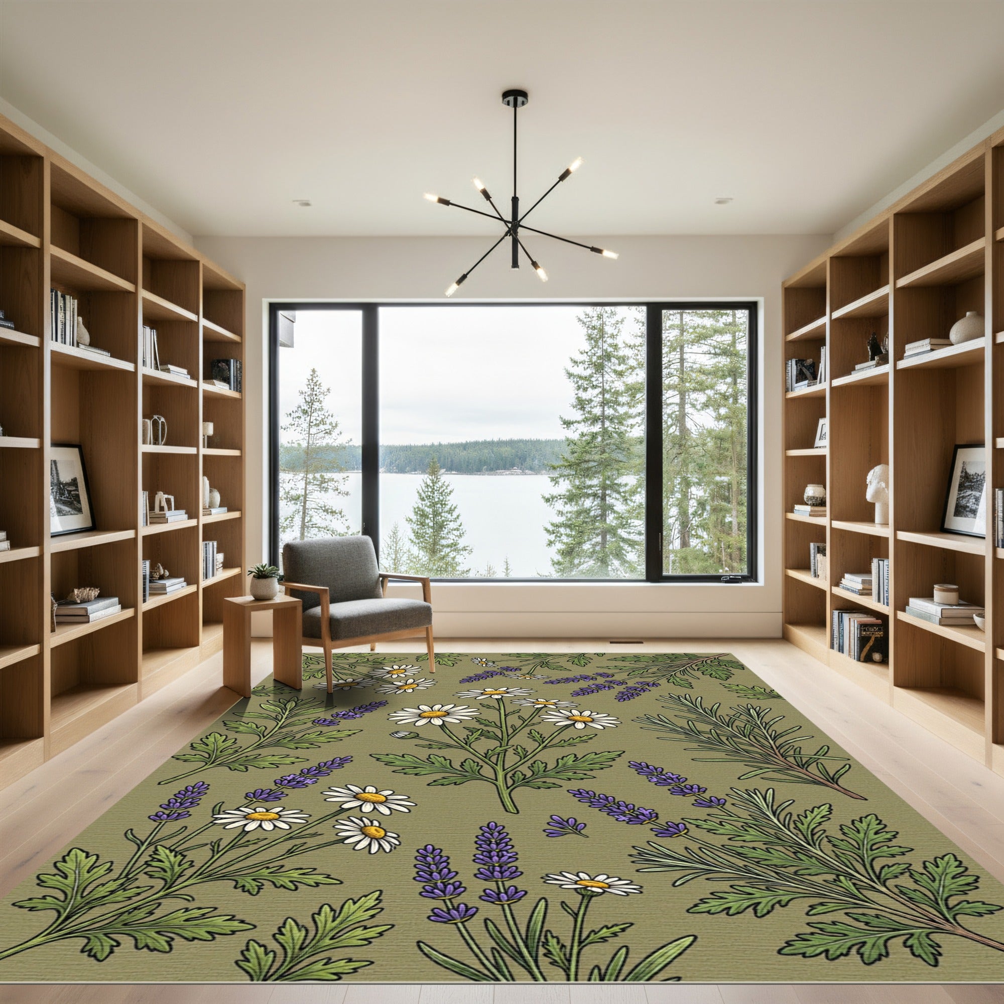 Botanical Daisy Lavender Medley Rug