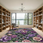 Ornate Floral Trellis Amethyst Garden Rug