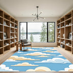 Soft Pastel Blue Dreamy Cloud Sky Rug