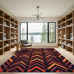 Geometric Amber Chevron Abstract Composition Rug