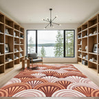 Terracotta Shell Scallop Geometric Art Rug