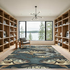 Spotted Freshwater Bass Fishing Illustration Rug