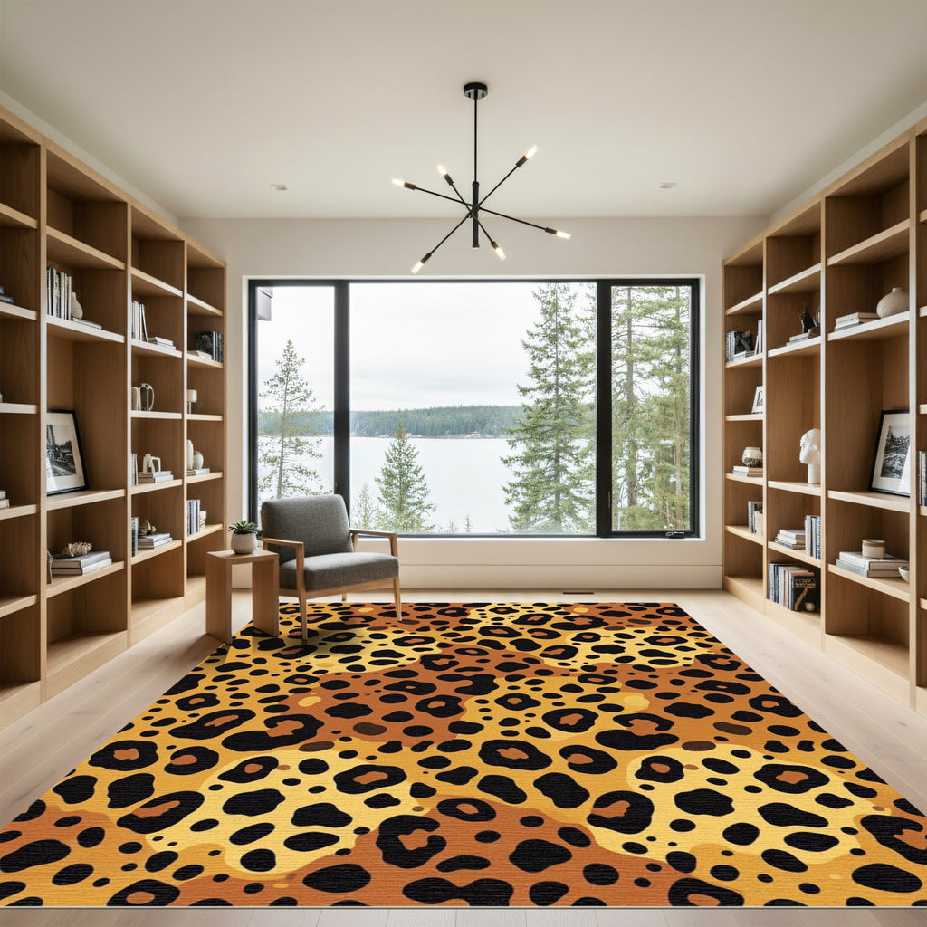 Golden Cheetah Spots Camouflage Rug