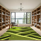 Lime Optical Illusion Stairs Rug