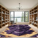 Andean Purple Geometric Stepped Pyramid Rug