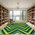 Vibrant Neon Green Chevron Zigzag Rug