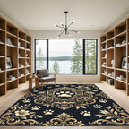 Elegant Gold Paw Carriage Filigree Rug