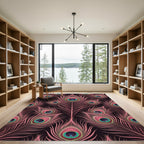 Pink Peacock Feather Eye Pattern Rug