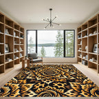 Bold Leopard Rose Bloom Rug