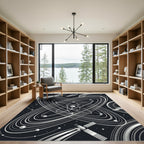 Cosmic Orbiting Satellites Galactic Rings Rug