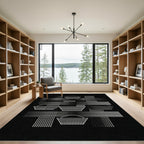 White Geometric Dot Pattern Basket Rug