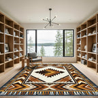 Navajo Inspired Geometric Chevron Rug