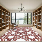 Blush Interlocking Arch Lattice Geometric Rug
