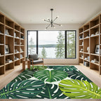Tropical Monstera Leaf Arrangement Rug
