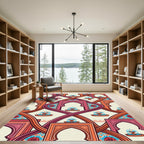 Rich Red Arches Fountain Garden Rug