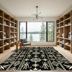 Ethnic Cream Tribal Figures Geometric Rug