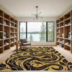 Golden Serpent Floral Swirl Rug