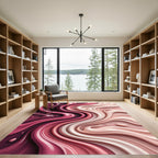 Rich Pink Creamy Swirls Rug