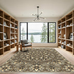 Golden Floral Mandala Serenity Rug