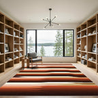 Earthy Terracotta Sunset Gradient Striped Area Rug