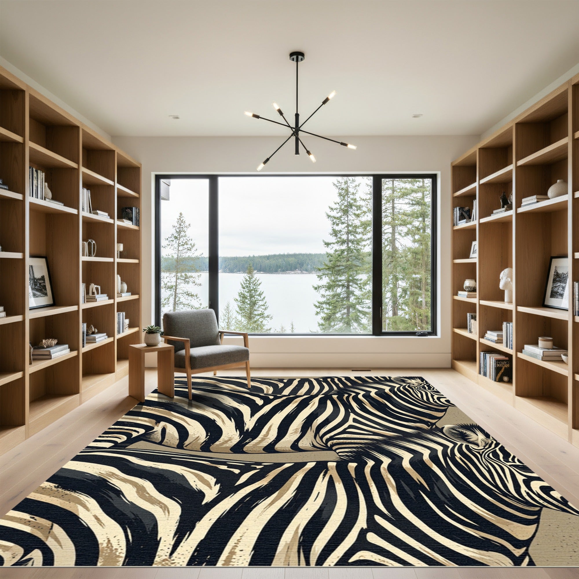 Bold Cream and Black Zebra Stripe Rug