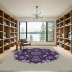 Ornate Purple Peony Orchid Mandala Rug