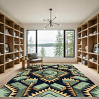 Sage Green Geometric Stone Aztec Area Rug