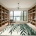 Lush Green Willow Branch Botanical Rug