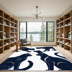 Elegant Black Cats Silhouette Art Rug