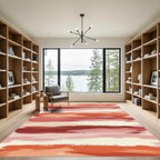 Rich Terracotta Brushstroke Stripe Rug
