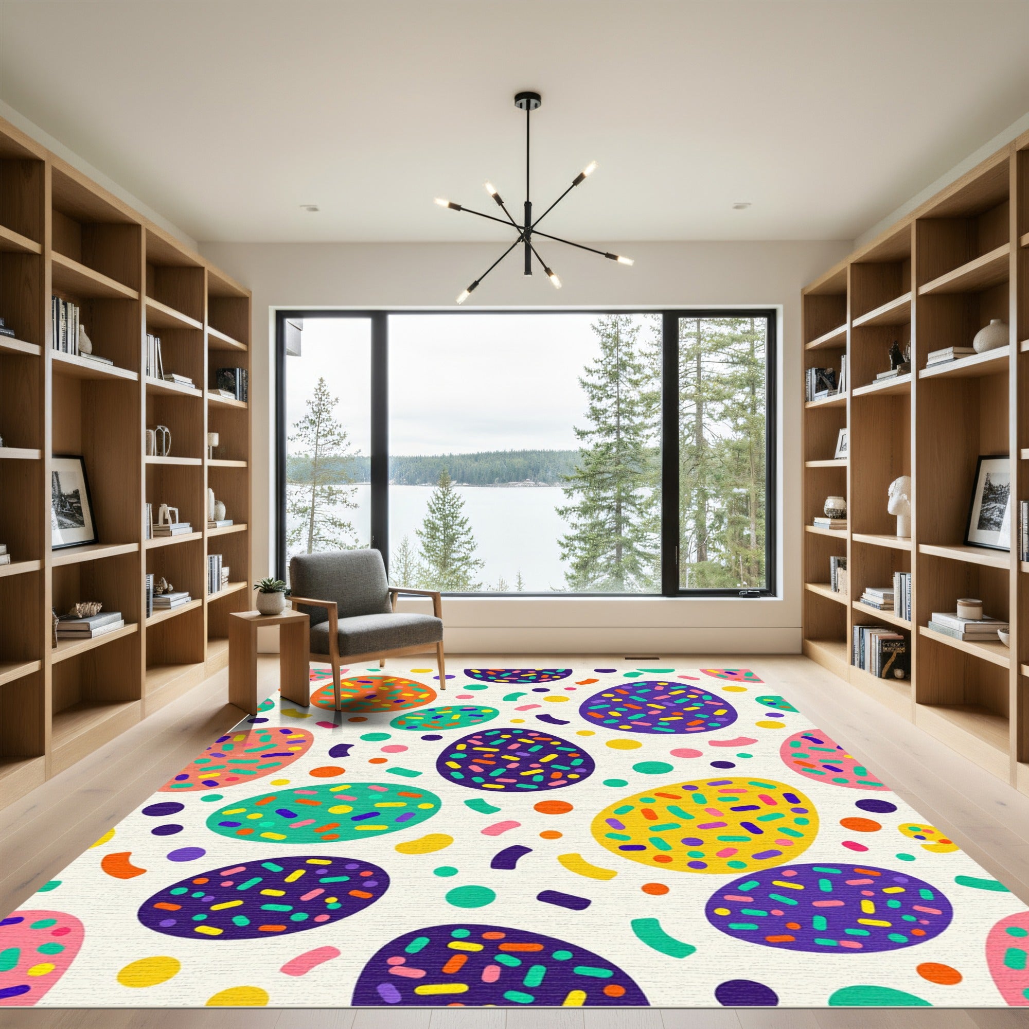 Playful Colorful Sprinkle Confetti Egg Aesthetic Rug