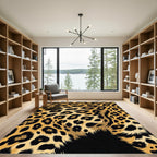 Golden Jaguar Spots Abstract Rug