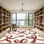 Elegant Rose Gold Ribbon Bows Rug